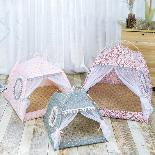 Comfy Calming Pet Tent Bed for Small Dogs and Cats