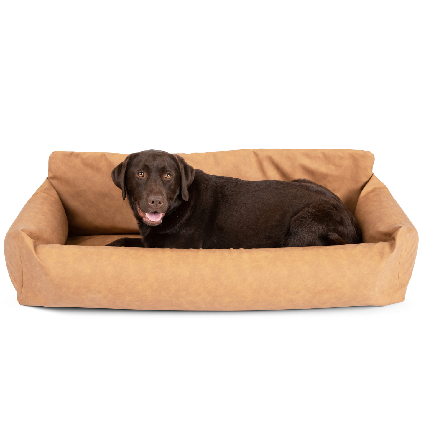 PupProtector™ Faux Leather Memory Foam Dog Car Bed - Camel - Doot's Pet LLC Collars For A Cause