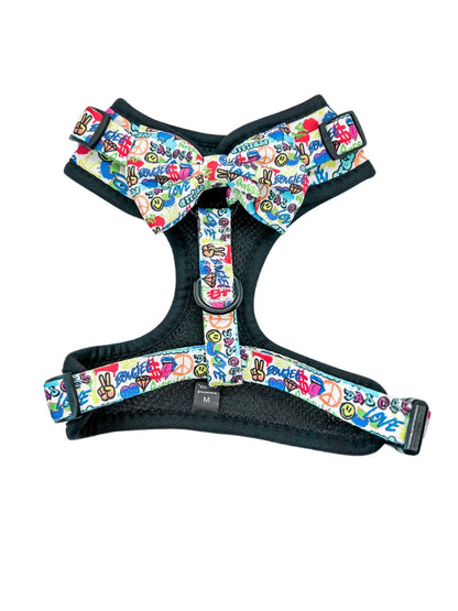 Mina + Pup - Colorful Graffiti Edition Adjustable Dog and Cat Harness