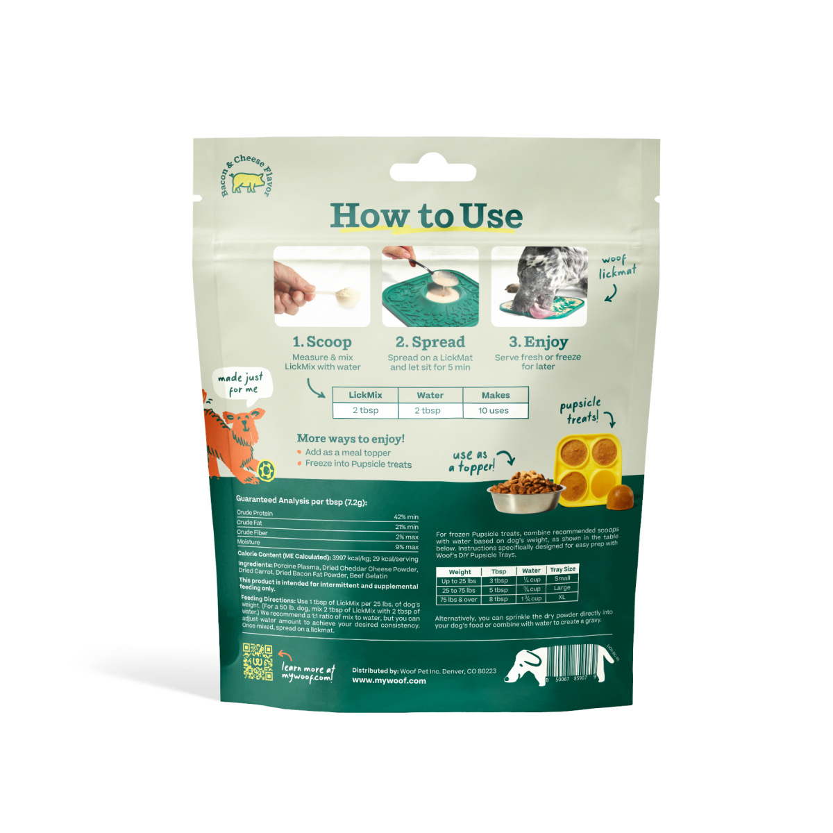 Woof - LickMat LickMix - Bacon & Cheese
