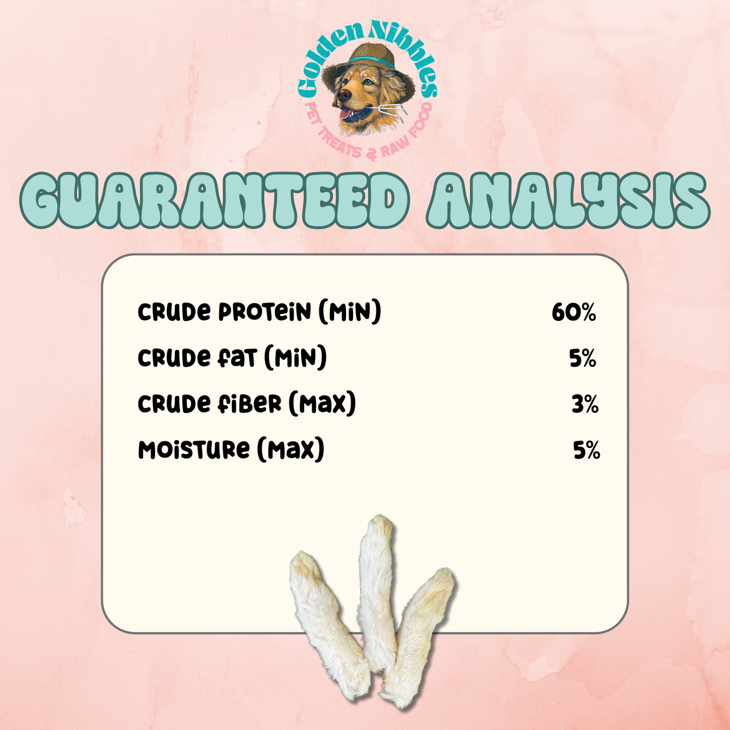 Doot's Chew Bar - Golden Nibbles - Rabbit Foot - Freeze-Dried Treat/Chew for Dogs