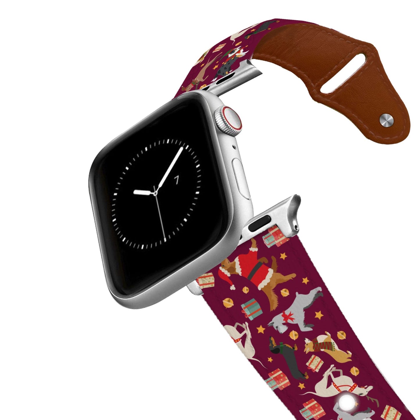 Happy Pawlidays Leather Apple Watch Band
