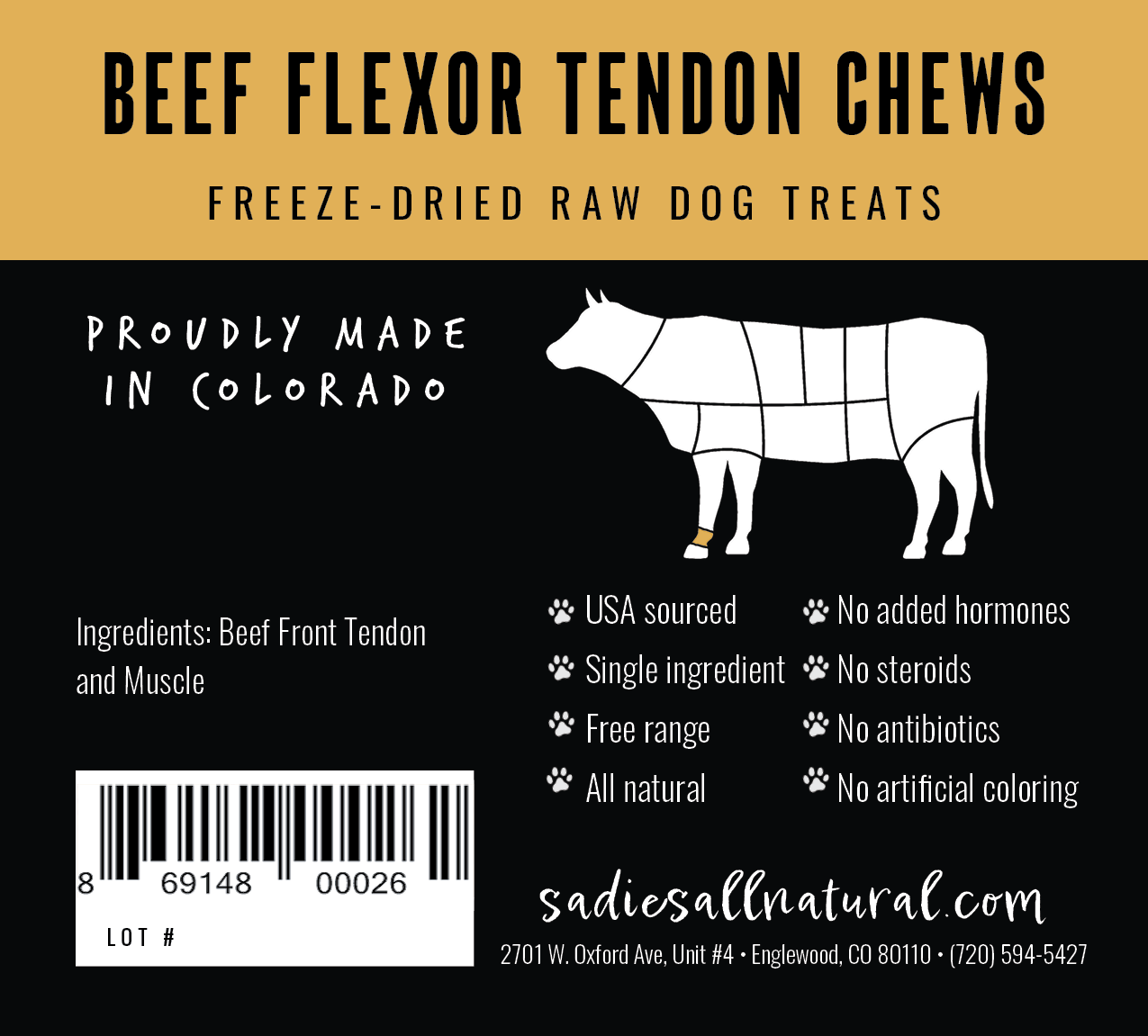 Doot's Chew Bar- BEEF Flexor Tendon