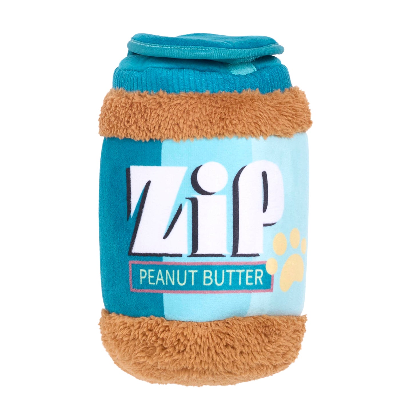 ZippyPaws Bungee Burrow Peanut Butter Jar Plush Dog Toy