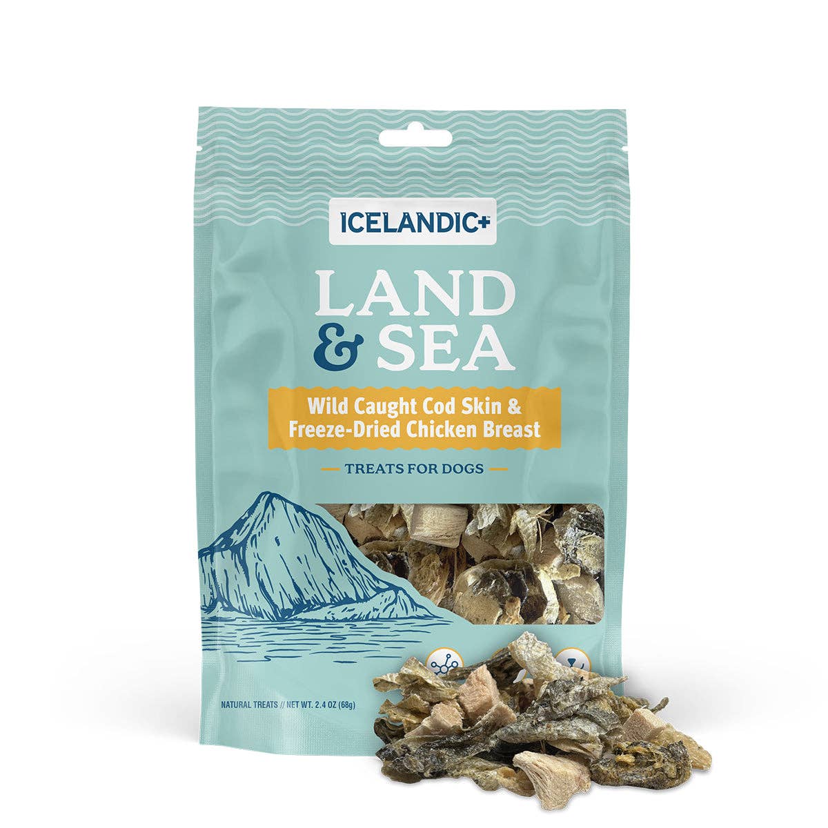 Icelandic+ - Land & Sea Cod Skin & Freeze-Dried Chicken Treats for Dogs