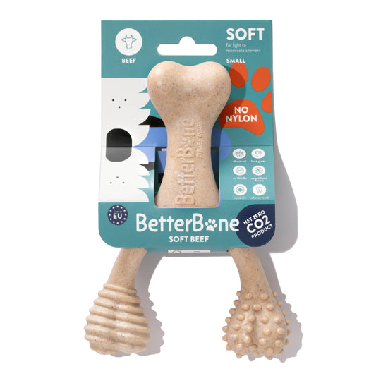 BetterBone Natural Dog Chews - BetterBone SOFT- All-Natural, Safer on Teeth, Sustainable - Beef / Small (dogs under 25 lbs)