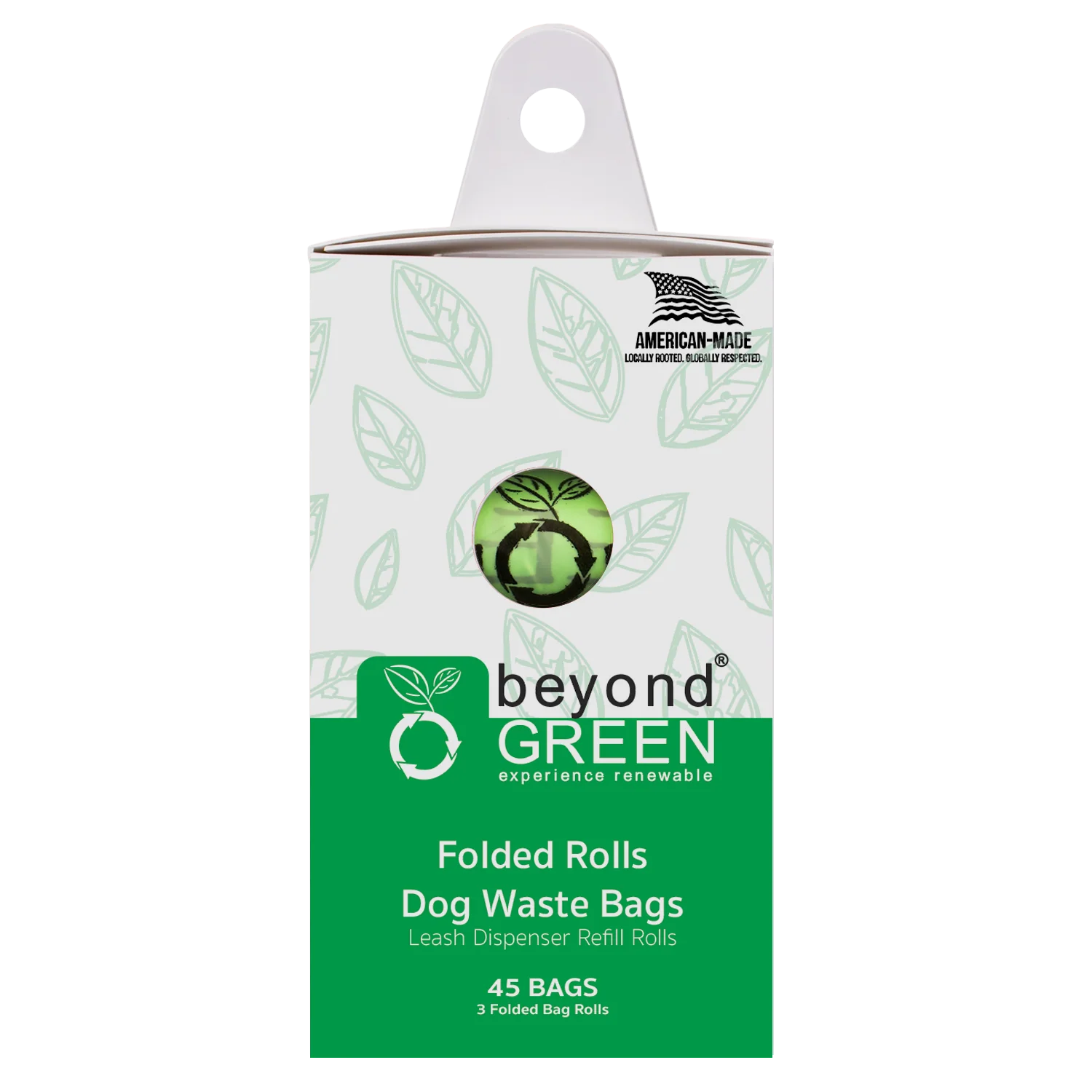 beyondGREEN Dog Waste Bags – Folded Rolls – Made in USA, Leak-Resistant, Extra-Strong - Doot's Pet LLC Collars For A Cause