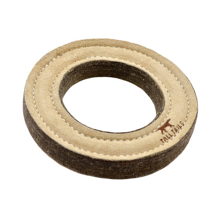 Tall Tails - Tall Tails Natural Leather & Wool Ring Toy - 7"