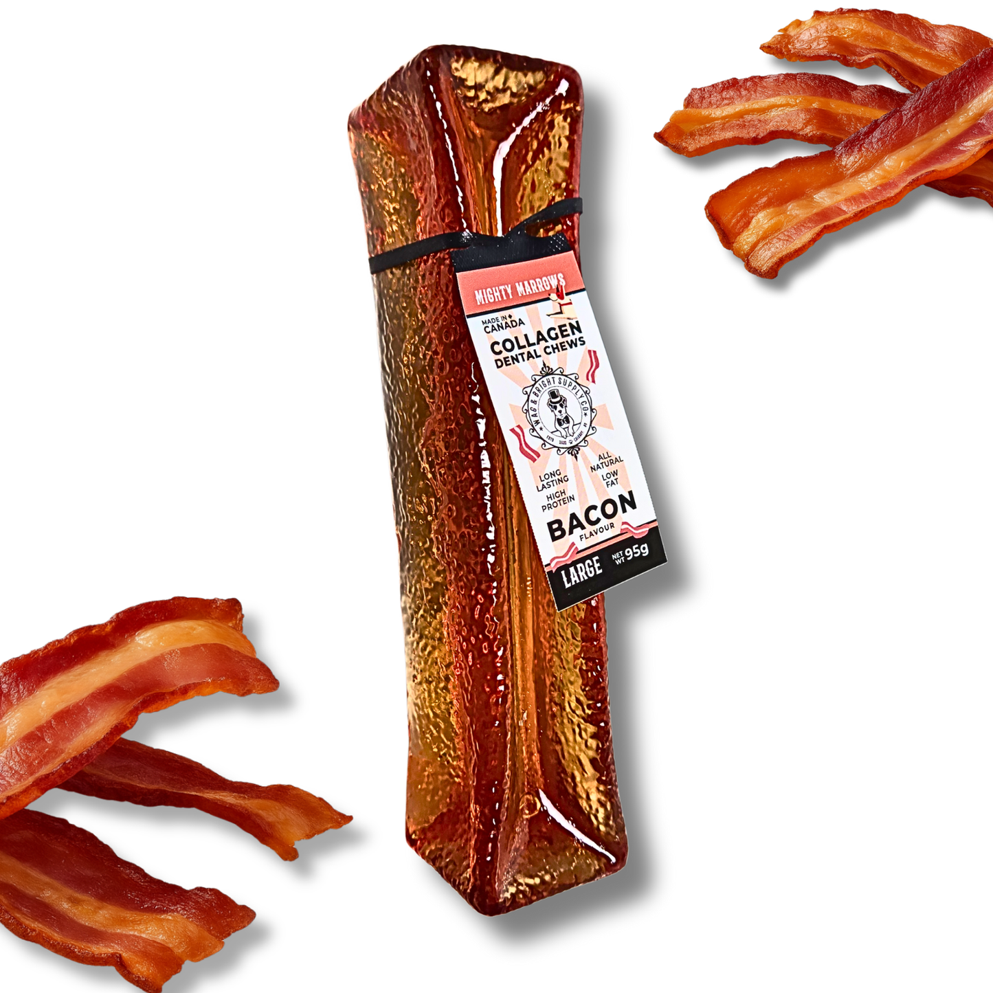 Wag & Bright Supply Co. - Mighty Marrows Collagen Dental Chew - Bacon