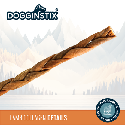 Doot's Chew Bar - Dogginstix - 24" Braided Lamb Collagen Sticks