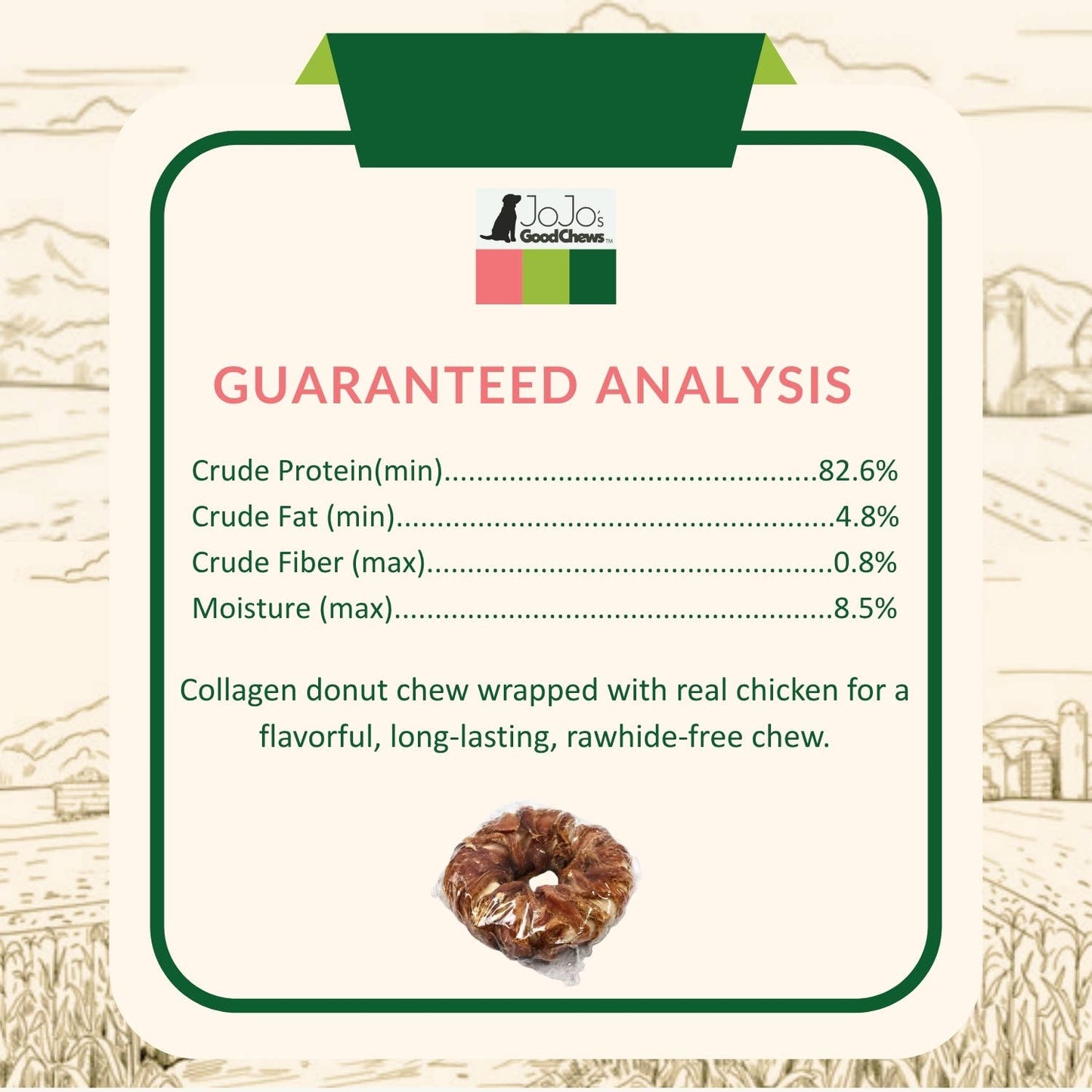 Doot's Chew Bar- Chicken-Wrapped Collagen Donut Dog Chew
