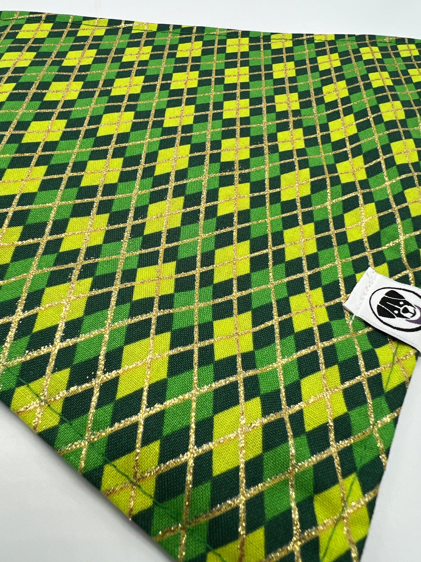 Saint Patrick's Day Pet Bandana Glitter Argyle