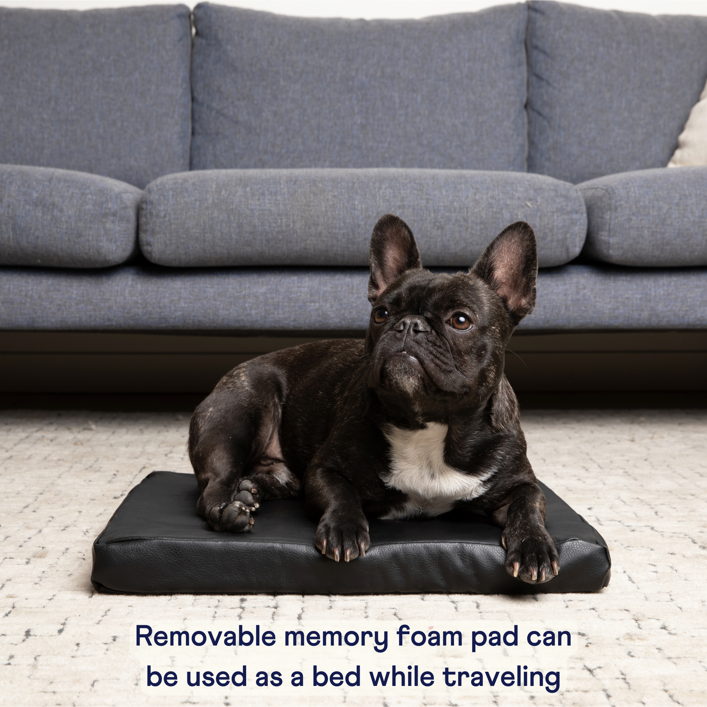 PupProtector™ Faux Leather Memory Foam Dog Car Bed -  Black - Doot's Pet LLC Collars For A Cause