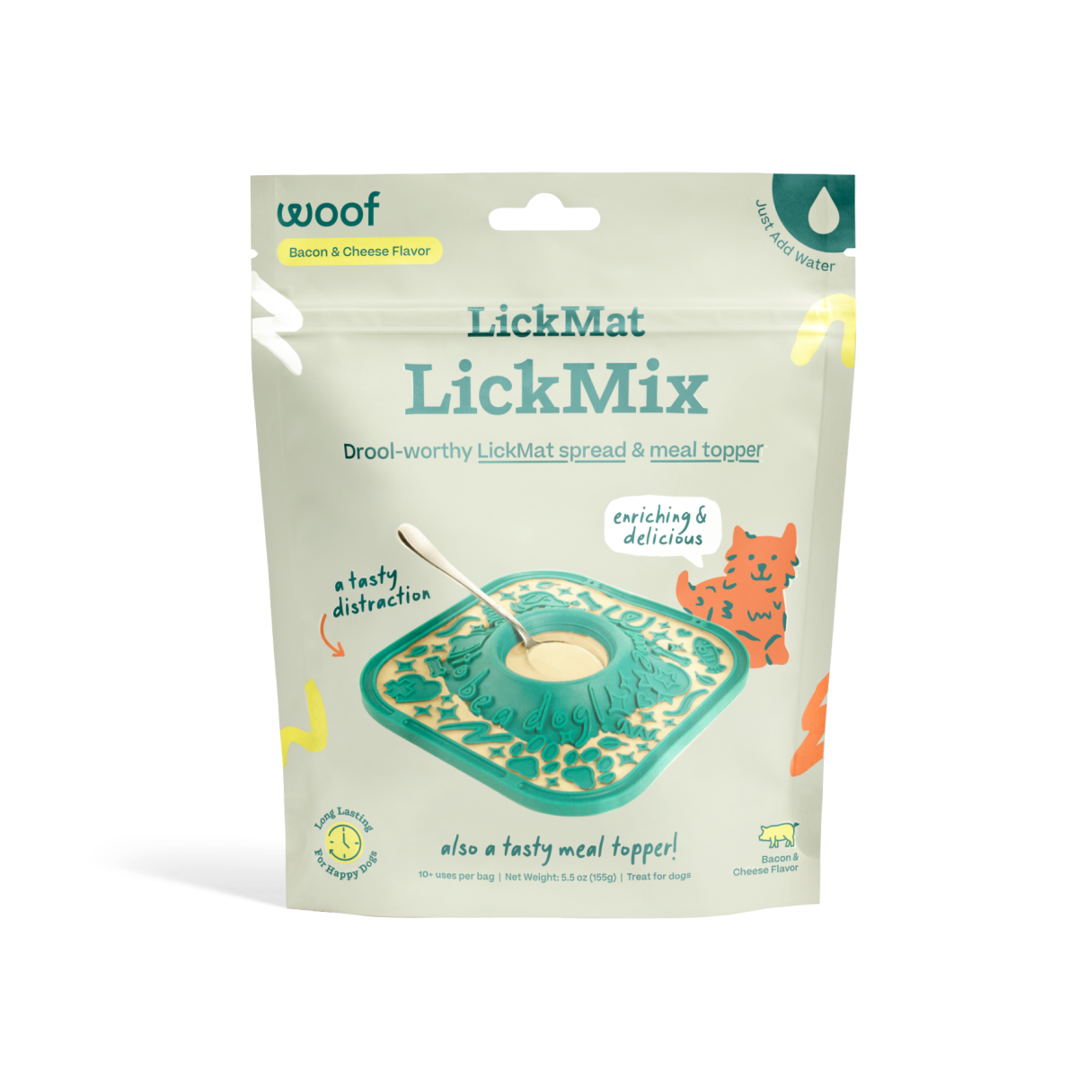 Woof - LickMat LickMix - Bacon & Cheese