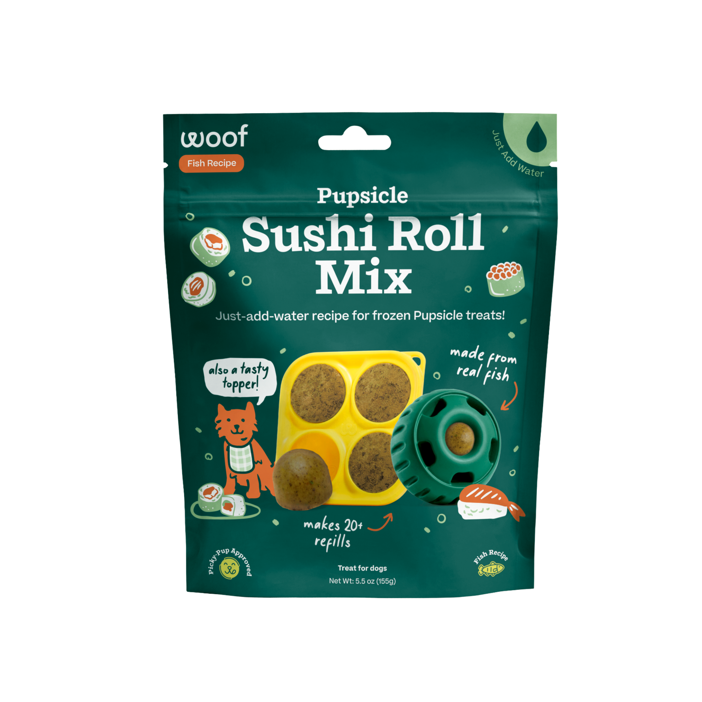 Woof - Pupsicle Treat Mix - Sushi Roll - Doot's Pet LLC Collars For A Cause