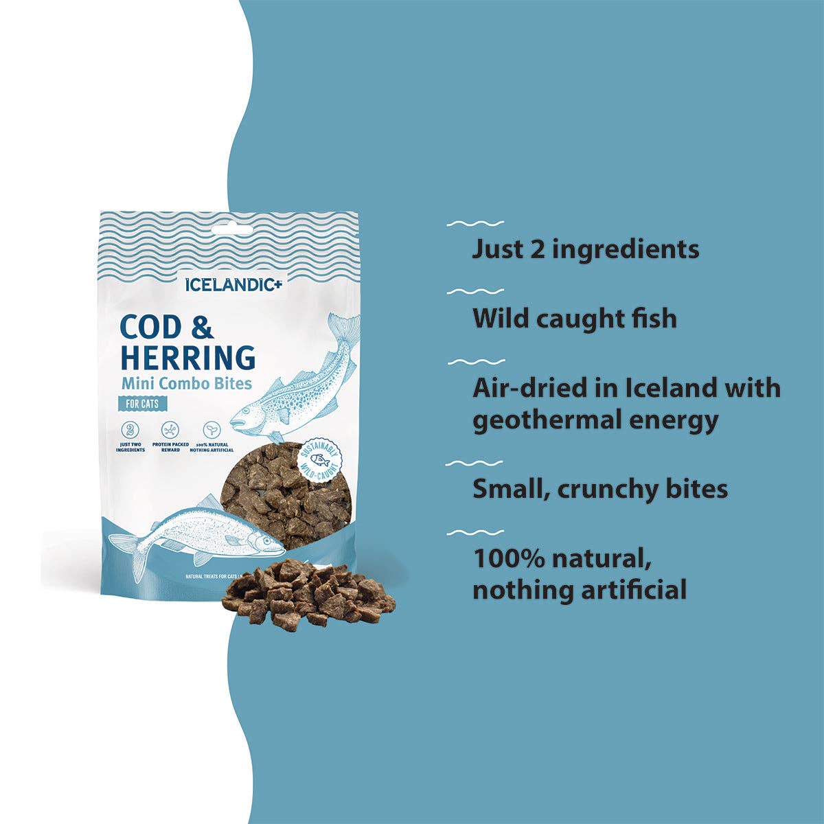 Icelandic+ - Cod & Herring Mini Combo Bites Treats for Cats