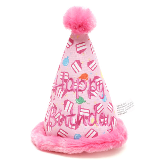 The Worthy Dog - Birthday Hat Toy - Pink / One Size Fits Most