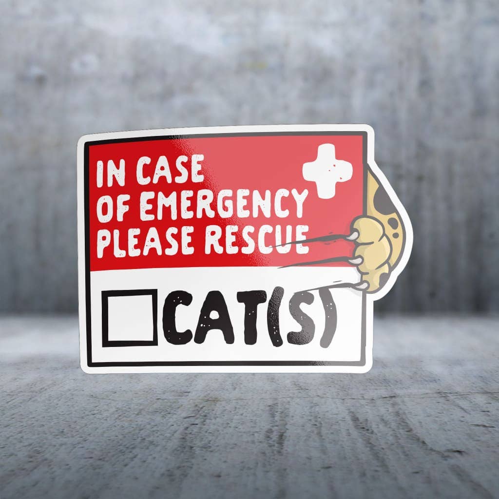 Two Feet Treats - In Case of Emergency Please Rescue (Cat) - Sticker