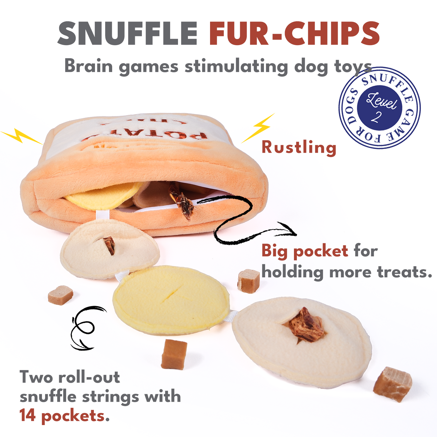 CHEWFFON - CHEWFFON Rustle Potato Chips Dog Snuffle Toy - Doot's Pet LLC Collars For A Cause