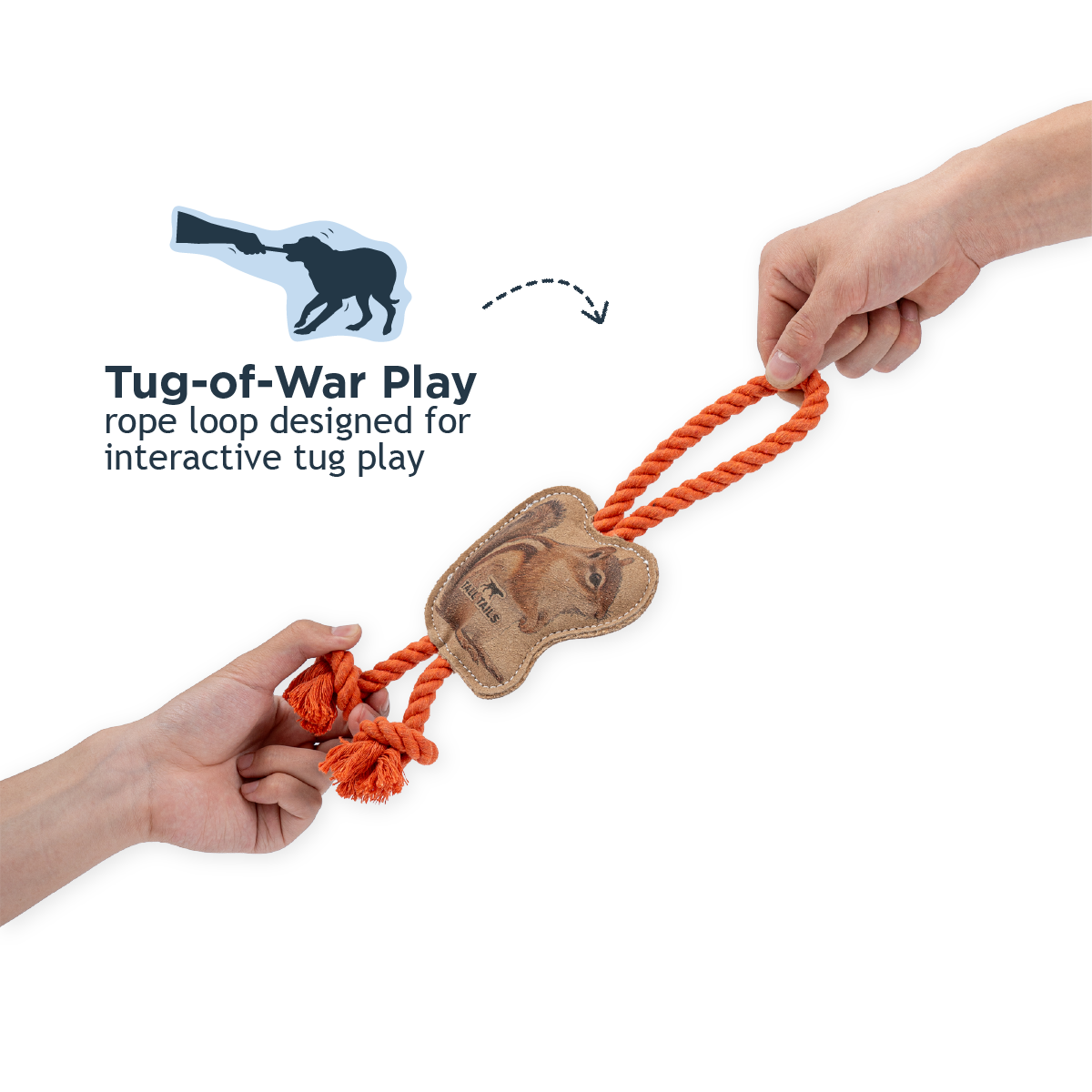 Tall Tails - Natural Leather Chipmunk Tug Dog Toy