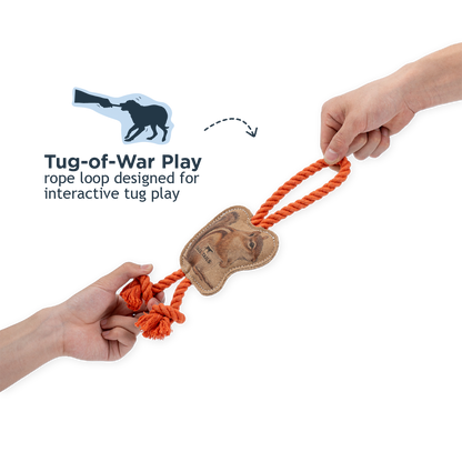 Tall Tails - Natural Leather Chipmunk Tug Dog Toy