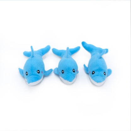 ZippyPaws - Zippy Burrow® - Dolphins in Palm Tree - Dog Toy