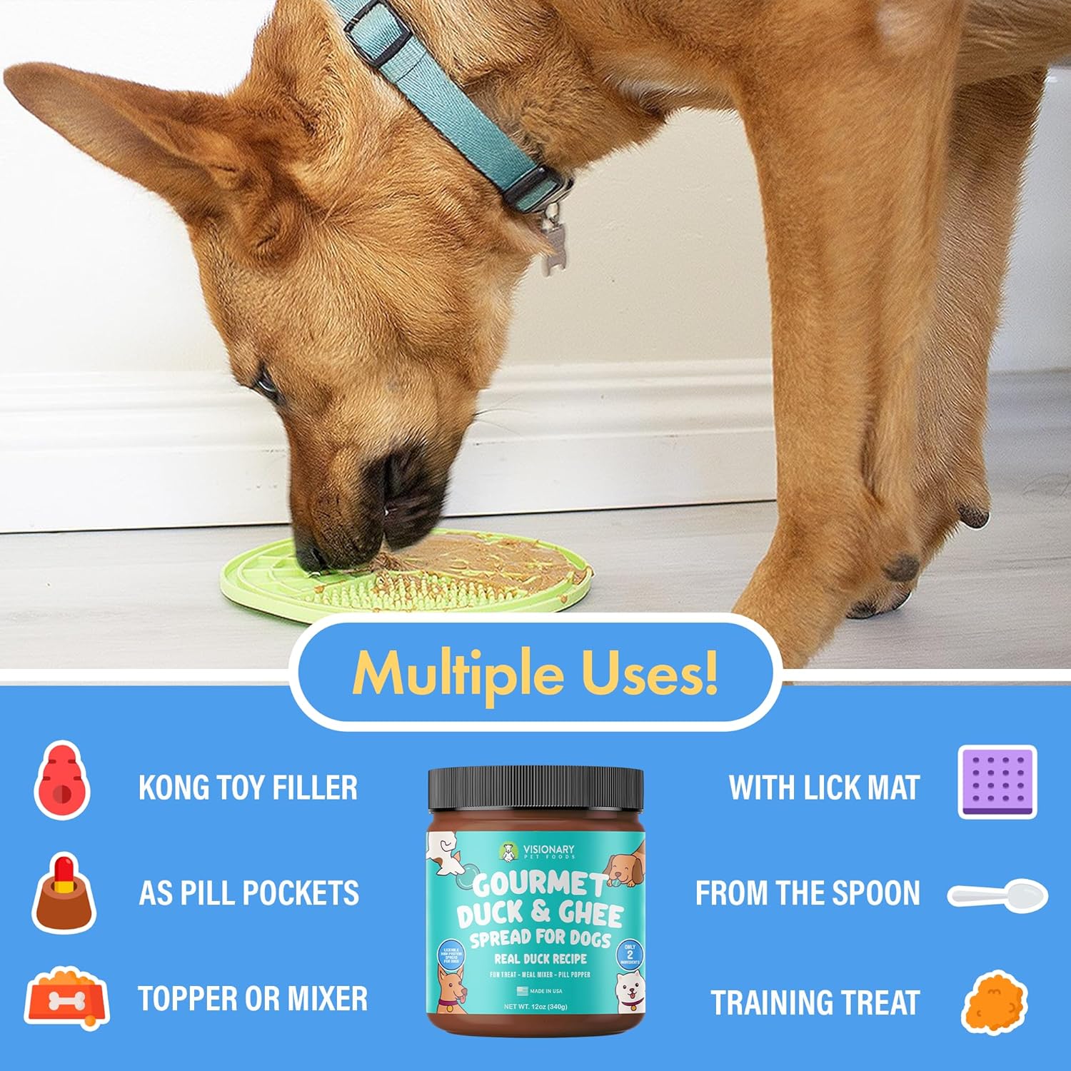 Duck and Ghee Meat Spread | NEW 12oz Jar - Doot's Pet LLC Collars For A Cause