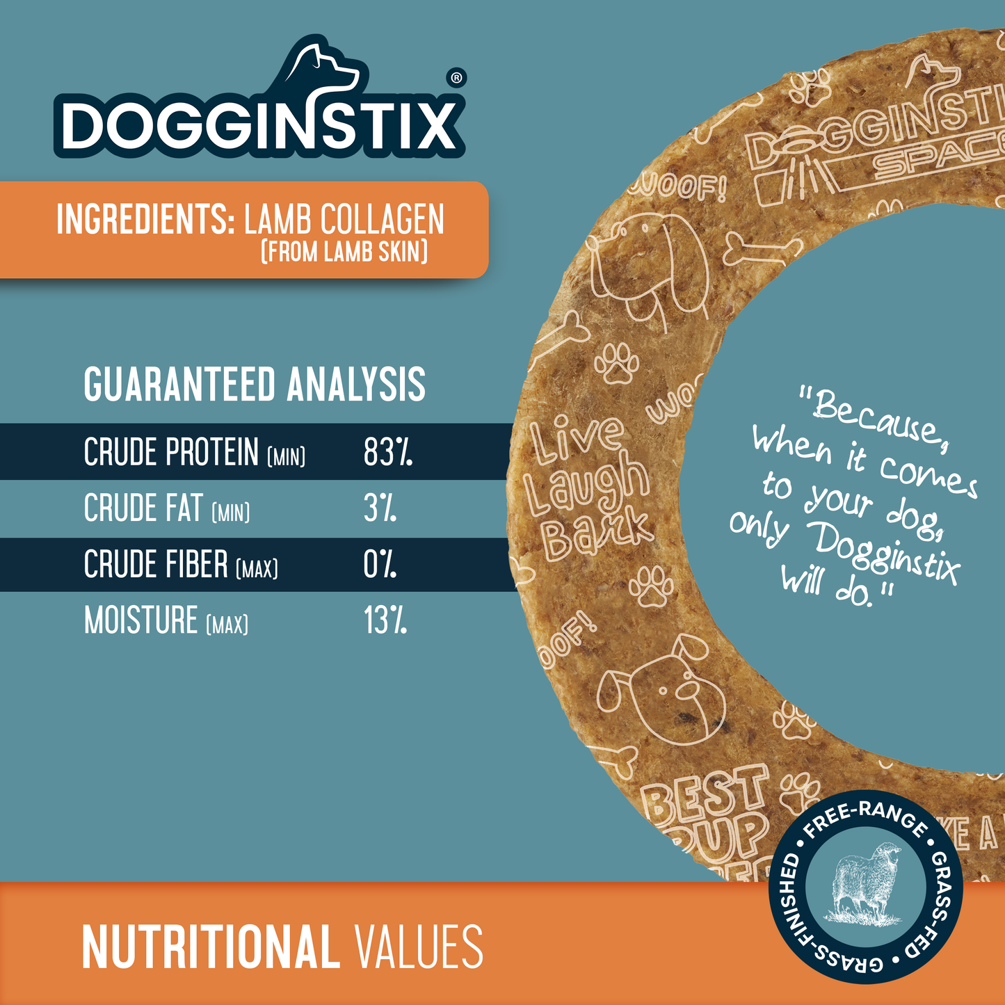 Doot's Chew Bar - Dogginstix - Lamb Collagen - Cosmic Donut - Single
