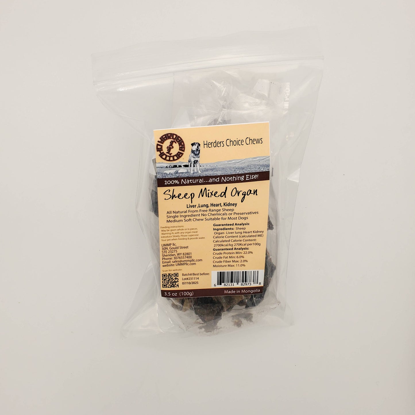 Herders Choice 4x Organ Sheep Liver Lung Heart kidney 3.5 oz