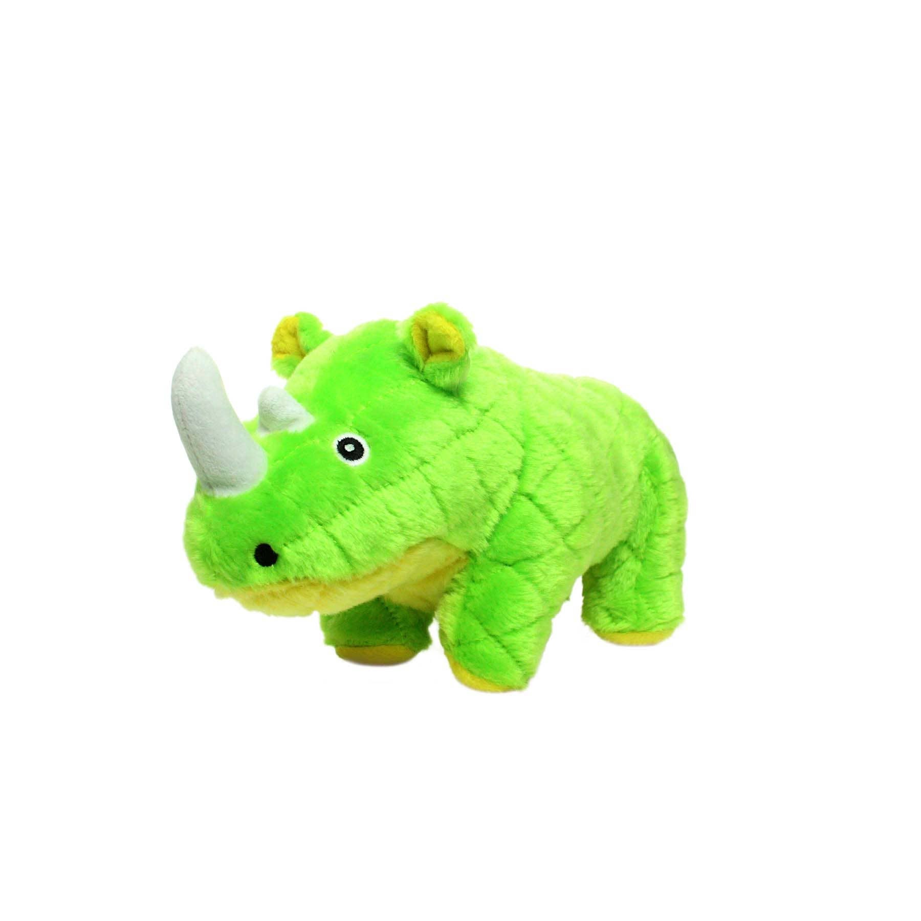 Tuffy Dog Toys - VIP Products - Mighty Safari Rhinoceros - Green, Plush, Squeaky Dog Toy - Doot's Pet LLC Collars For A Cause