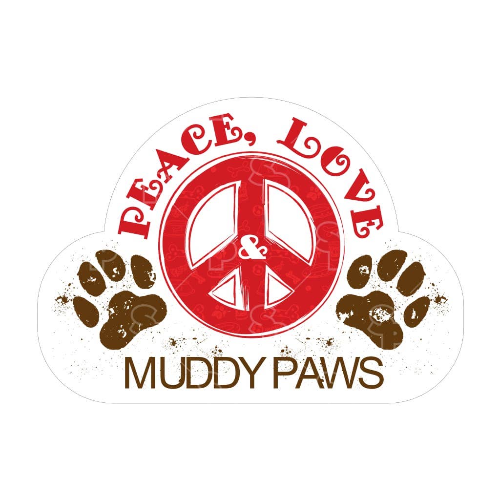 Two Feet Treats - Peace Love & Muddy Paws - Sticker