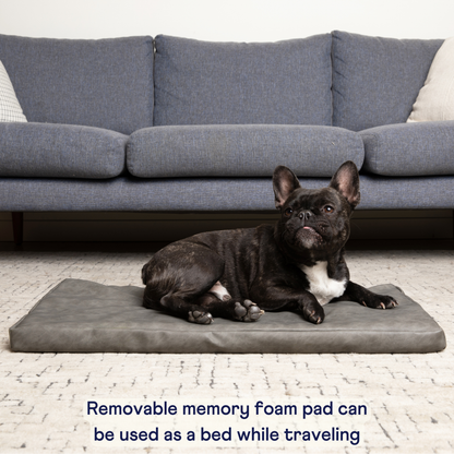 PupProtector™ Faux Leather Memory Foam Dog Car Bed - Slate Gray - Doot's Pet LLC Collars For A Cause