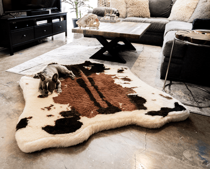 PupRug® Animal Print Memory Foam Dog Bed - Brown Faux Cowhide - Doot's Pet LLC Collars For A Cause