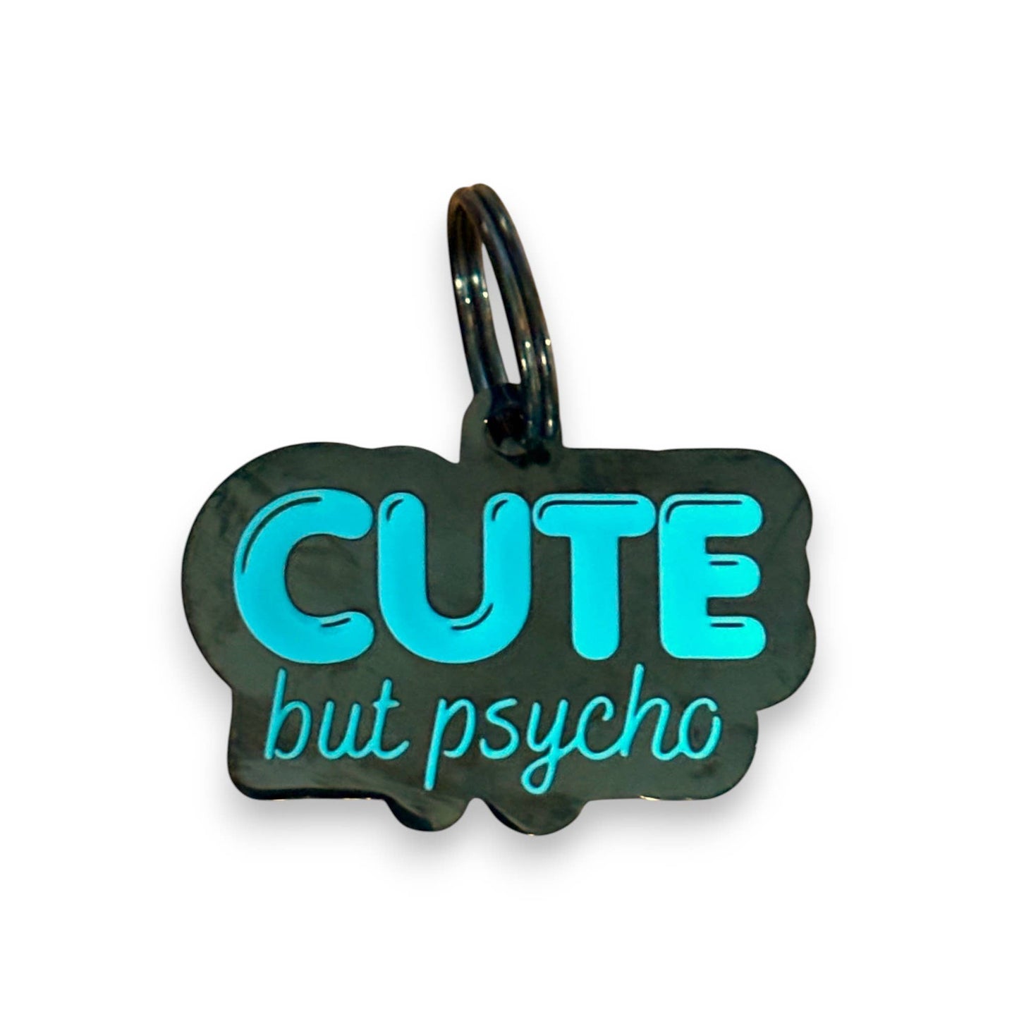 Koira - “Cute But Psycho” Dog ID Tag
