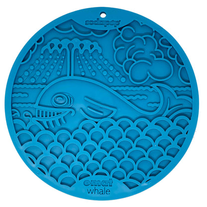 SodaPup - Whale Design eMat Enrichment Lick Mat With Suction Cups - Blue Whale E-Mat