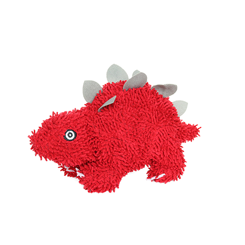 Tuffy Dog Toys - VIP Products - Mighty Microfiber Ball Stegosaurus, Durable, Squeaky Dog Toy