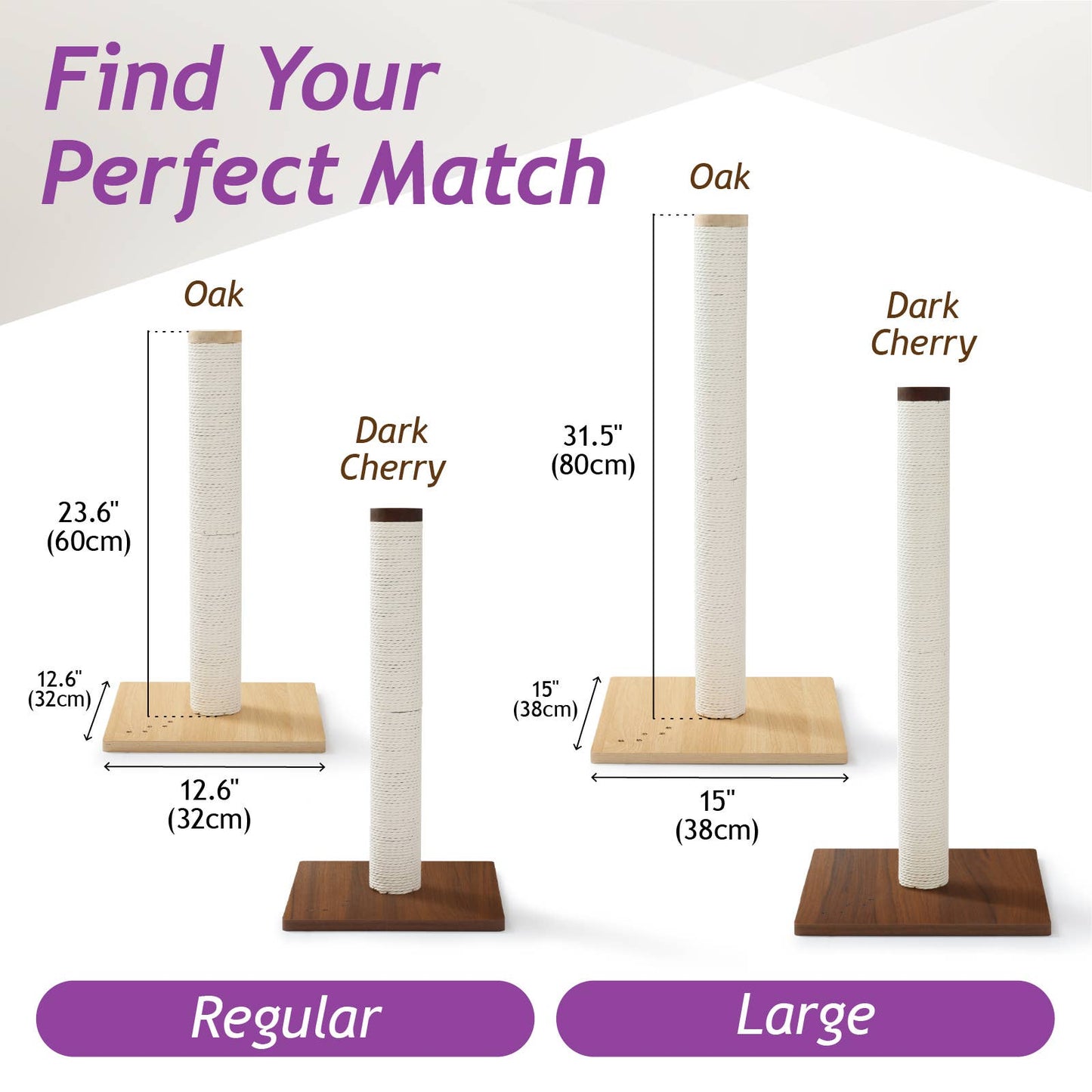 MOON-X USA, INC. - Premium Comfort Scratching Post - Oak / Large