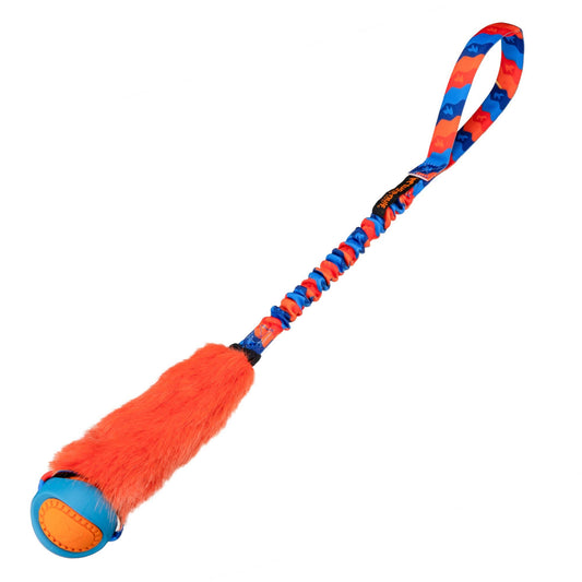 Tug-E-Nuff - Fauxtastic PowerBall Bungee | Strong Dog Toys | Tug-E-Nuff - Orange Pattern