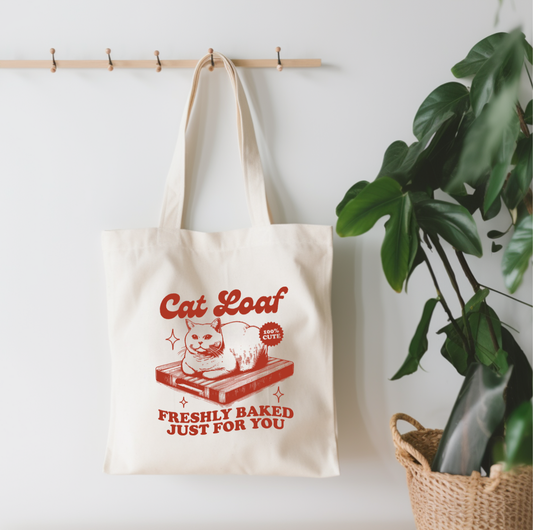 EnchantingSunshine - Cat Loaf Small Canvas Tote Bag - Doot's Pet LLC Collars For A Cause
