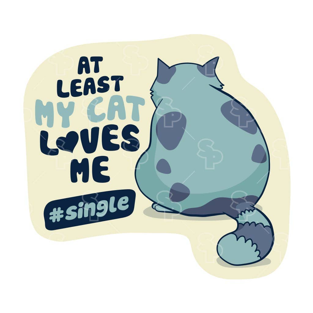 Two Feet Treats - At Least My Cat Loves Me - Sticker