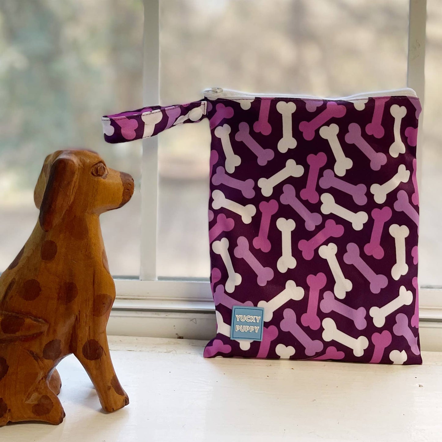 Yucky Puppy - Yucky Puppy Dog Poop Bag Holders-- Blue or Pink/Purple Bone (Set of 2)--TWO SIZES