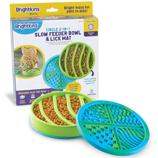 Hunger for Words and Brightkins - Brightkins™ Circle Slow Feeder & Lick Mat