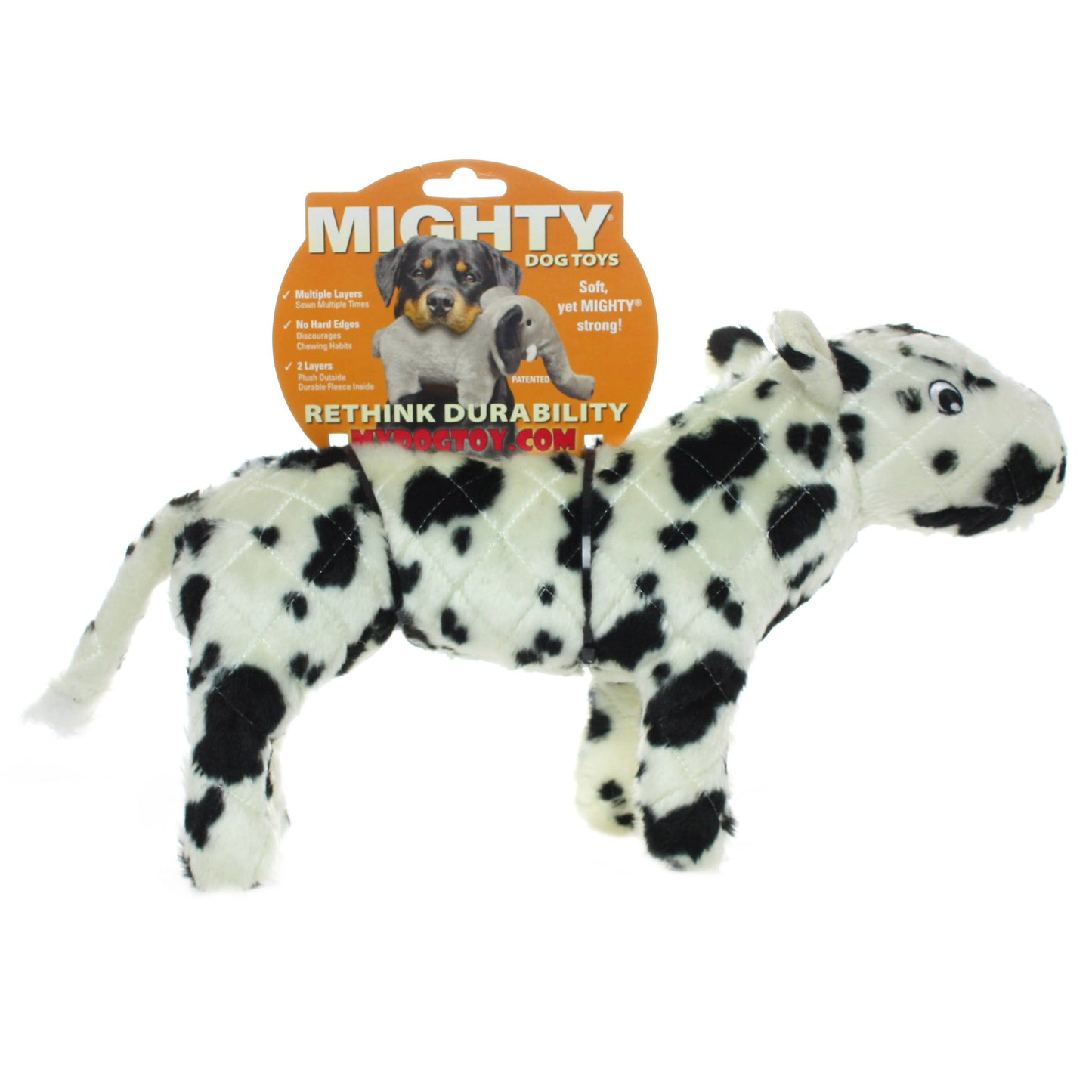 Tuffy Dog Toys - VIP Products - Mighty Farm Cow, Plush, Squeaky Dog Toy