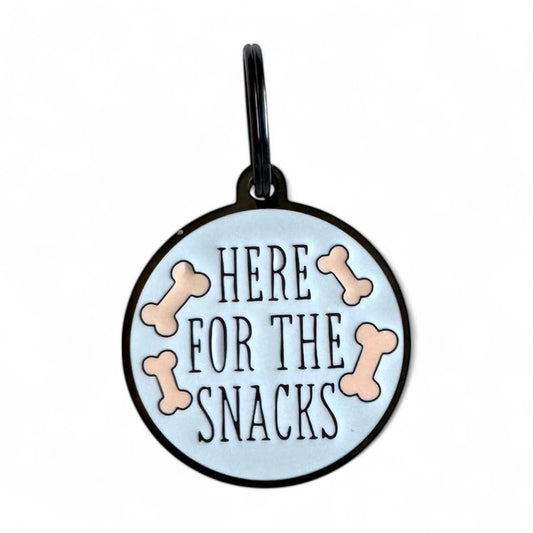 Koira - Here for the Snacks Pet ID Tag Dog Tag