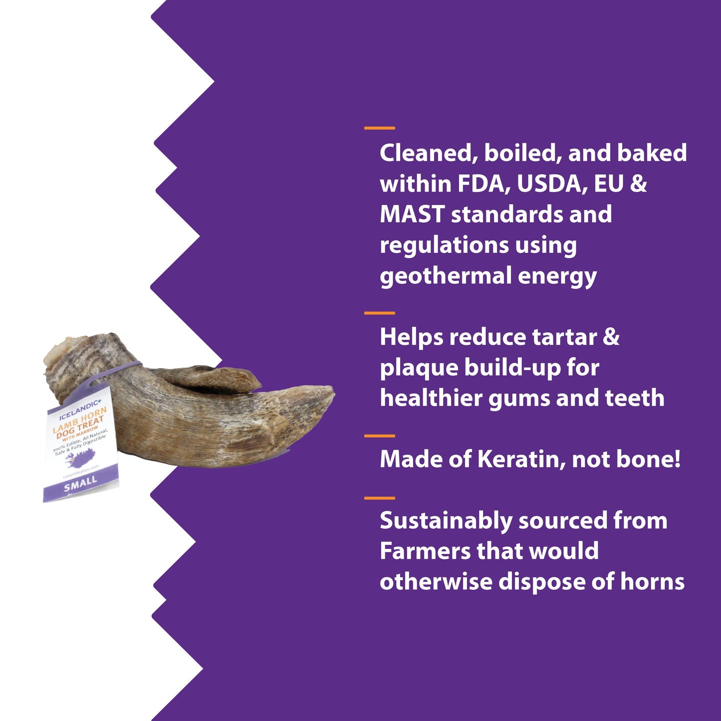 Doot's Chew Bar - Icelandic+ Small Lamb Horn with Marrow Dog Treat