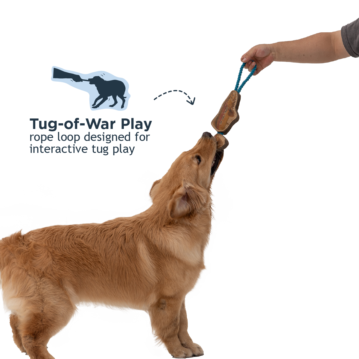 Tall Tails - Natural Leather Jointed Trout Tug Dog Toy