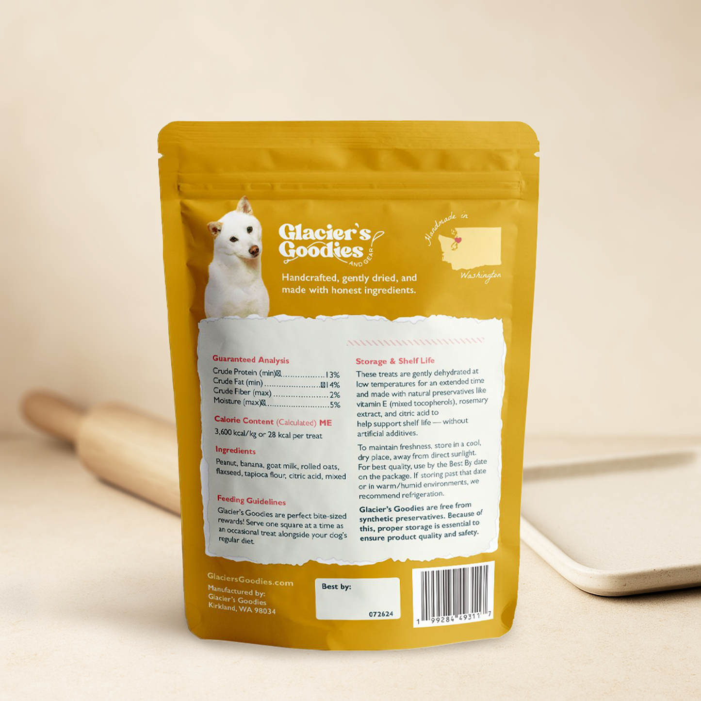 Glacier's Goodies - Goat Milk Dog Treats – Banana & Peanut (7oz)