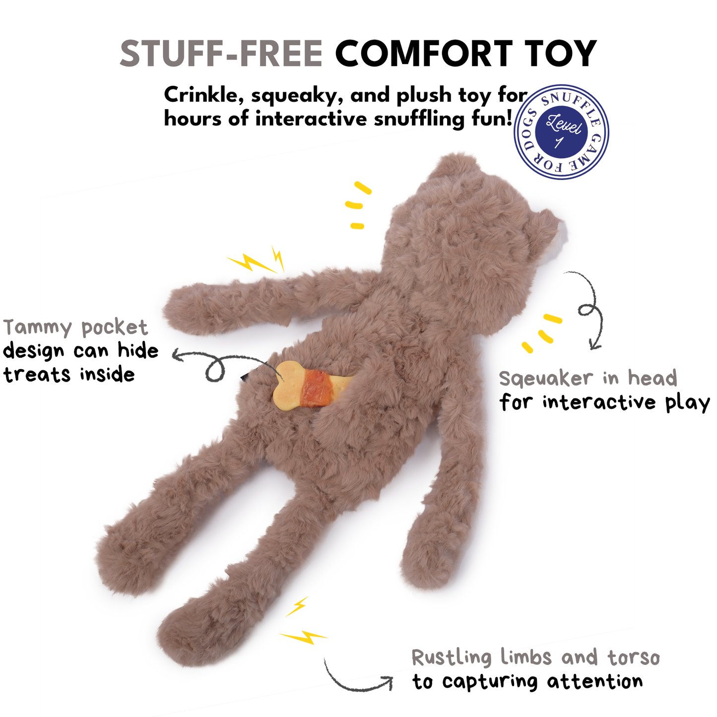 CHEWFFON - CHEWFFON No-Stuffing Teddy Bear Snuffle Dog Toy