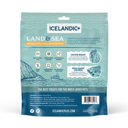 Icelandic+ - Land & Sea Cod Skin & Freeze-Dried Chicken Treats for Dogs