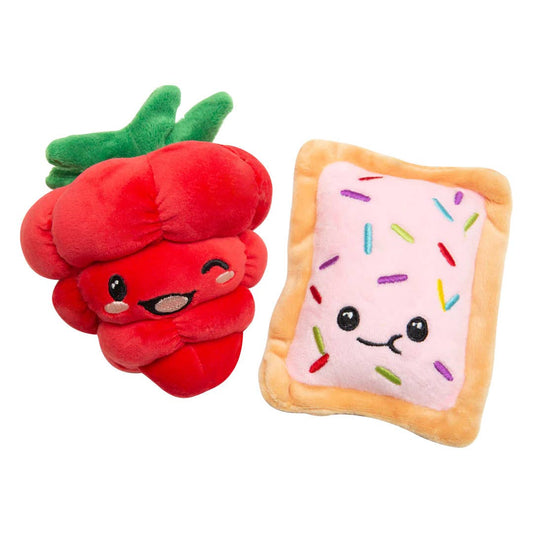 SnugArooz Poptart and Raspberry Plush Dog Toy 2pk